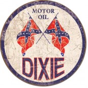 Plaque publicitaire métal ronde Dixie