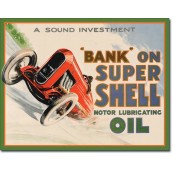Plaque publicitaire métal Shell bank on