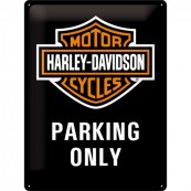 Plaque publicitaire m&eacute;tal Harley-Davidson parking Only