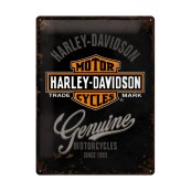 Plaque publicitaire m&eacute;tal Harley-Davidson genuine