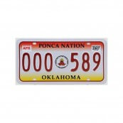 Plaque immatriculation Oklahoma Ponca Nation