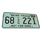 Plaque d'immatriculation Authentique Nebraska truck
