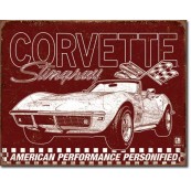 Plaque publicitaire corvette Stingray 1969