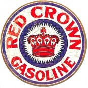 Plaque métal ronde Red Crown Gasoline