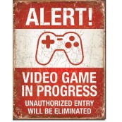 Plaque métal Video Game in Progress
