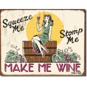 Plaque publicitaire métal Make me wine
