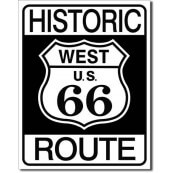 Plaque métal Route 66 Historic West