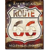 Plaque métal Route 66 - America's Road