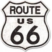Panneau métal Route 66 GRAND FORMAT