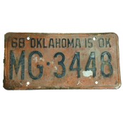 Plaque d'immatriculation Authentique Oklahoma CE-9647