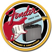 Plaque Fender ronde guitars & amplifiers