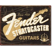 Plaque d&eacute;co Fender Stratocaster 60th