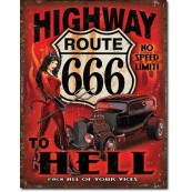Plaque Route 666 - Highway to Hell