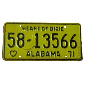 Plaque d'immatriculation Authentique Alabama 27.19920