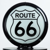 Globe de pompe &agrave; essence Opaline Route 66