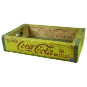 Caisse bois porte-Bouteilles Coca Cola jaune