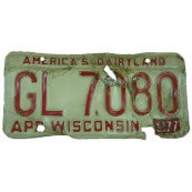 Plaque d'immatriculation Américaine Etat du Wisconsin