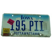 Plaque immatriculation Iowa 442 MGE