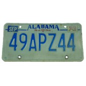 Plaque d'immatriculation Authentique Alabama Heart of Dixie
