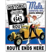 Plaque publicitaire m&eacute;tal "Mel's drive-in Pin-up"