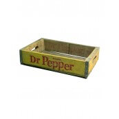 Caisse bois porte-Bouteilles Dr Pepper jaune