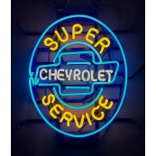 Enseigne n&eacute;on lumineuse Chevrolet super service