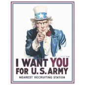 Plaque publicitaire m&eacute;tal "Uncle Sam"