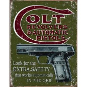 Plaque publicitaire m&eacute;tal "Colt automatic pistols"