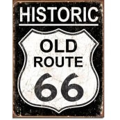 Plaque publicitaire métal Route 66 Historic Old