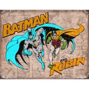 Plaque publicitaire métal Batman et Robin