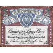 Plaque publicitaire m&eacute;tal "Budweiser Rouge"