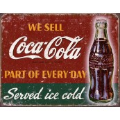 Plaque publicitaire m&eacute;tal "Coca-Cola we sell"