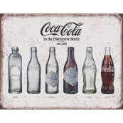 Plaque publicitaire m&eacute;tal "Coca-Cola in the distinctive bottle"