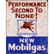 Plaque publicitaire m&eacute;tal "Mobil gas"