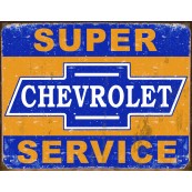 Plaque publicitaire m&eacute;tal "Chevrolet super service"