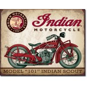 Plaque publicitaire m&eacute;tal "Indian Motorcycles scout"