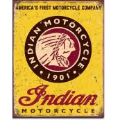 Plaque publicitaire m&eacute;tal "Indian Motorcycles America's First company"