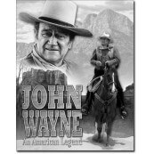 Plaque publicitaire m&eacute;tal "John Wayne cheval"