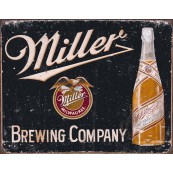 Plaque publicitaire m&eacute;tal "Miller noir"
