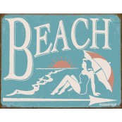 Plaque publicitaire m&eacute;tal "Beach"