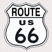 Plaque publicitaire métal Route US 66
