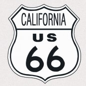 Plaque publicitaire métal Route 66 California