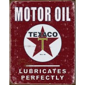 Plaque publicitaire m&eacute;tal "Texaco motor oil Rouge"