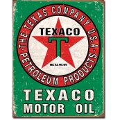 Plaque publicitaire m&eacute;tal "Texaco motor oil Vert"