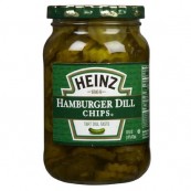 Tranches de cornichons pour Hamburgers HEINZ : "Heinz Dill chips pickles"