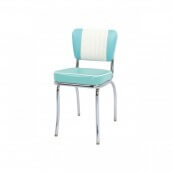 Chaise de diner vintage bleu ciel "Malibu"