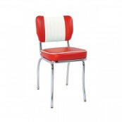 Chaise de diner vintage rouge "Malibu"