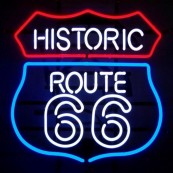 Enseigne néon lumineuse ROUTE 66